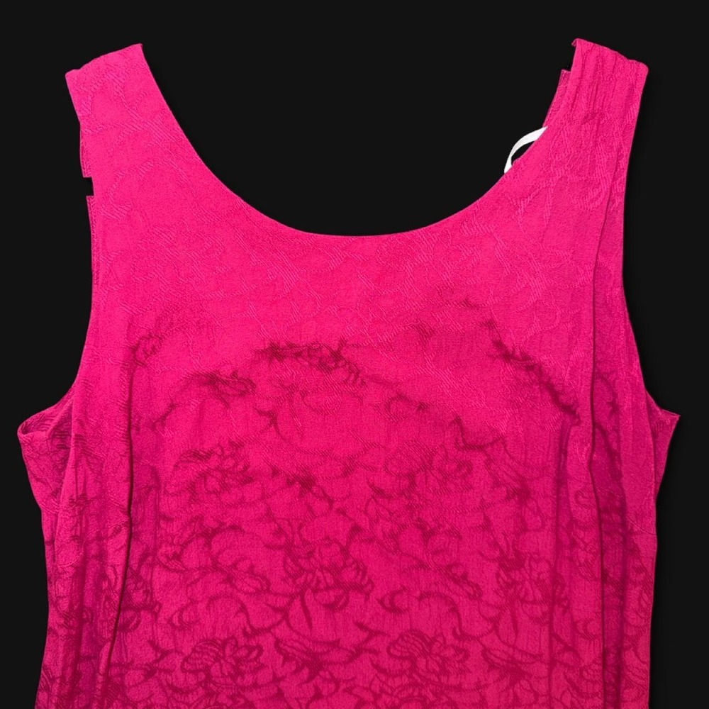 K Woman Collection Fuchsia Pink Jacquard Sleeveless Maxi Dress Size 14W - Picture 3 of 5